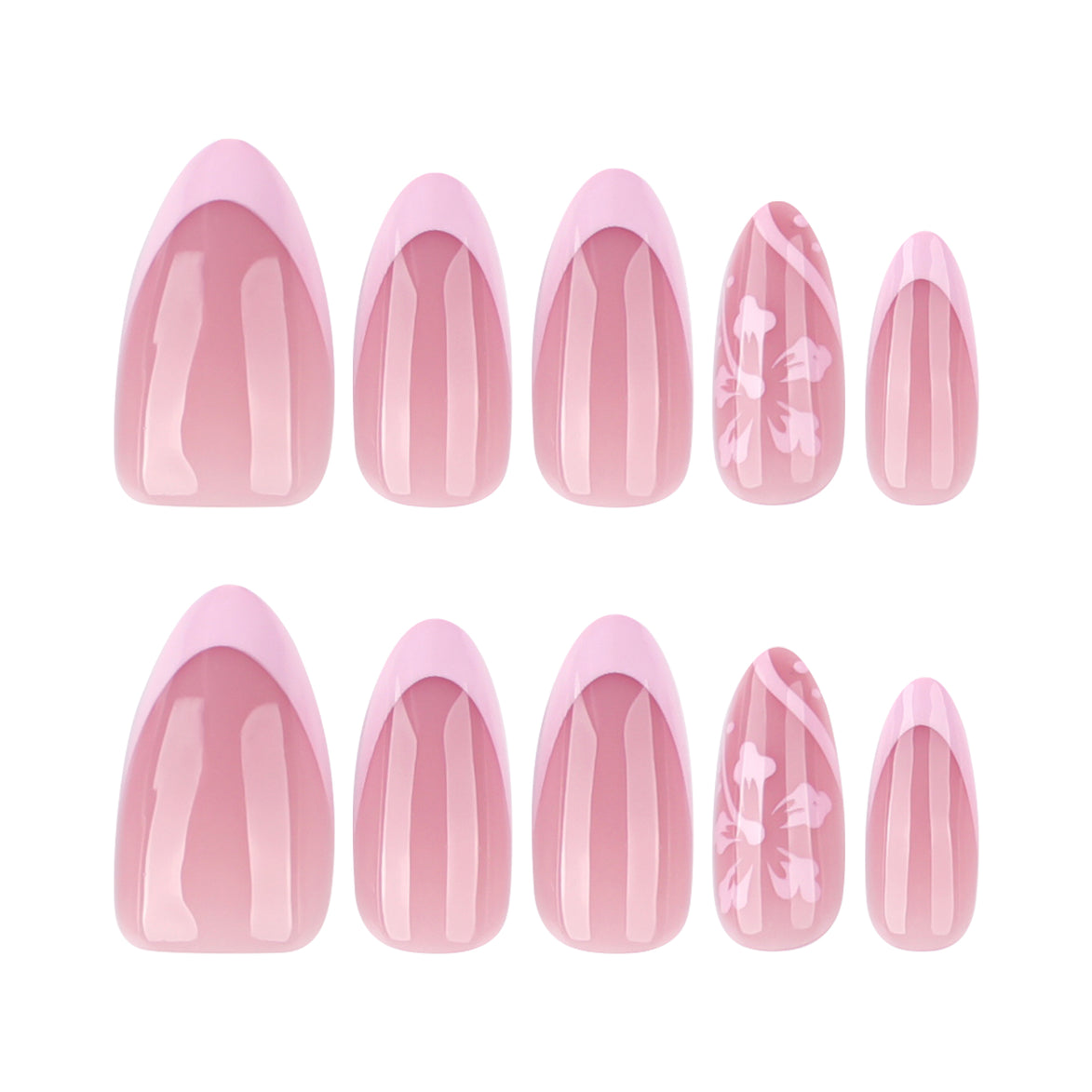 Soft Pink Pearl Floral Nails