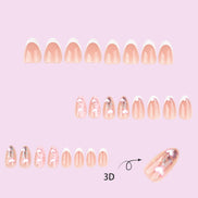 Sheer Pink Floral Accent Nails