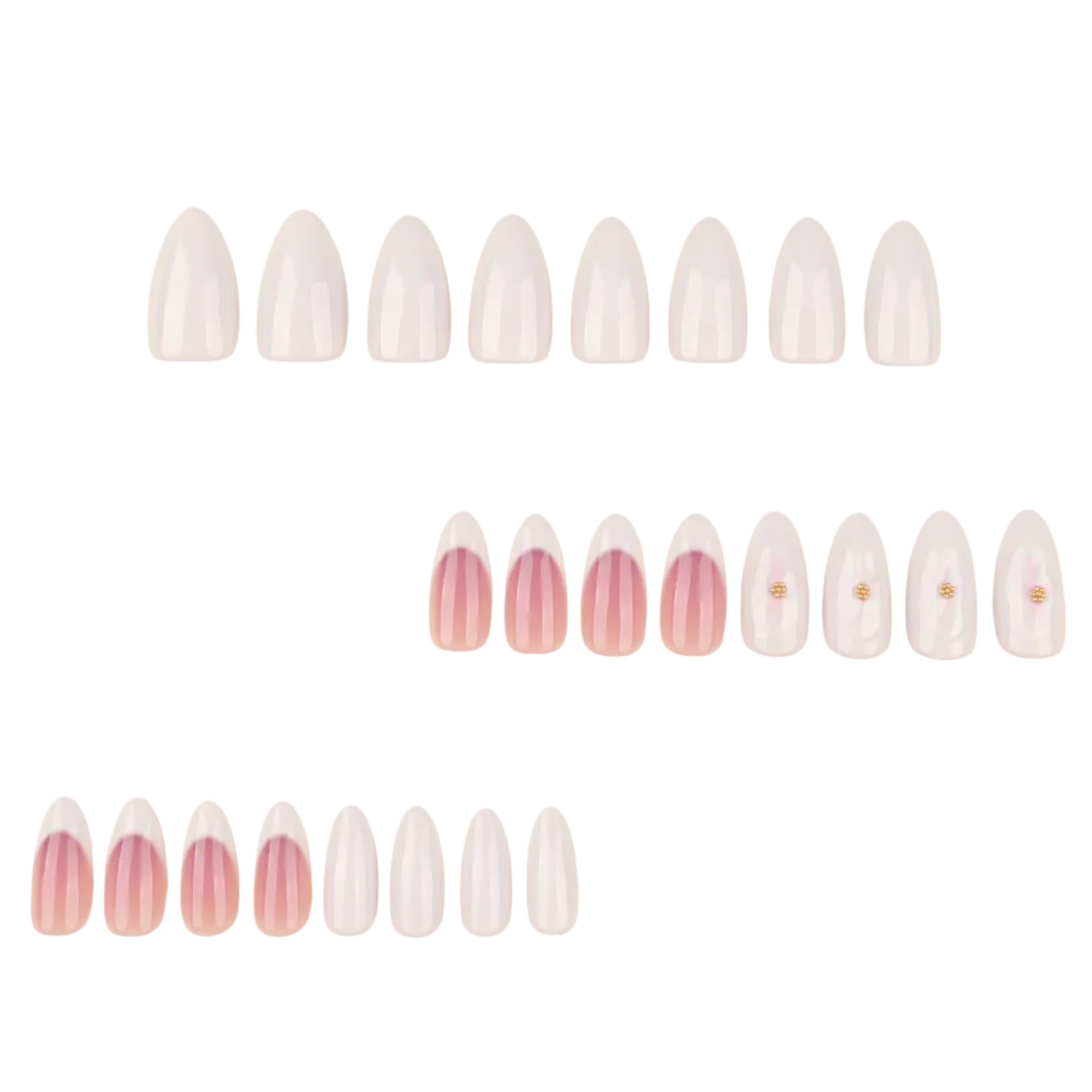 3D Pink Blossom French Tip in Dusty Rose & White Press-On Nails
