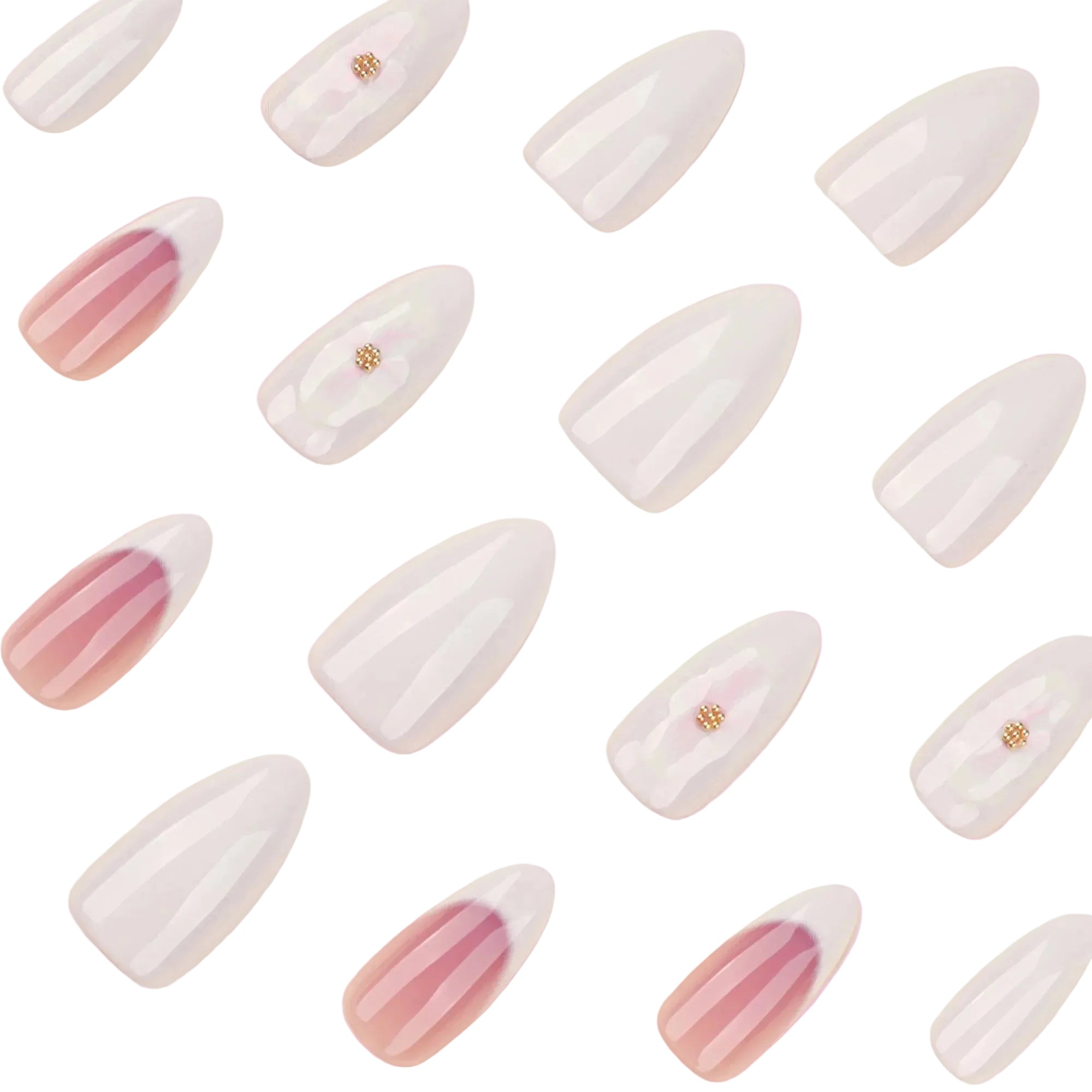 3D Pink Blossom French Tip in Dusty Rose & White Press-On Nails