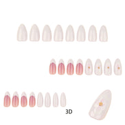 3D Pink Blossom French Tip in Dusty Rose & White Press-On Nails