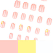 Blush Pink French Tip with Daisy Accent Press-On Nails