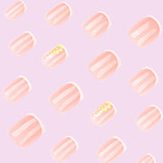 Blush Pink French Tip with Daisy Accent Press-On Nails