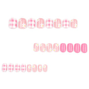 Peach Daisy French Nails