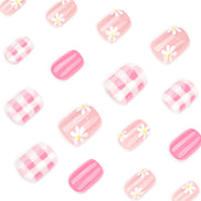 Peach Daisy French Nails