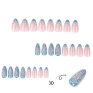 Blue Shimmer Ombre Nails