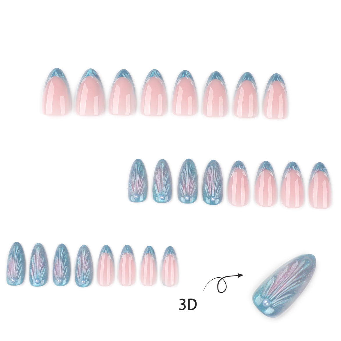 Blue Shimmer Ombre Nails