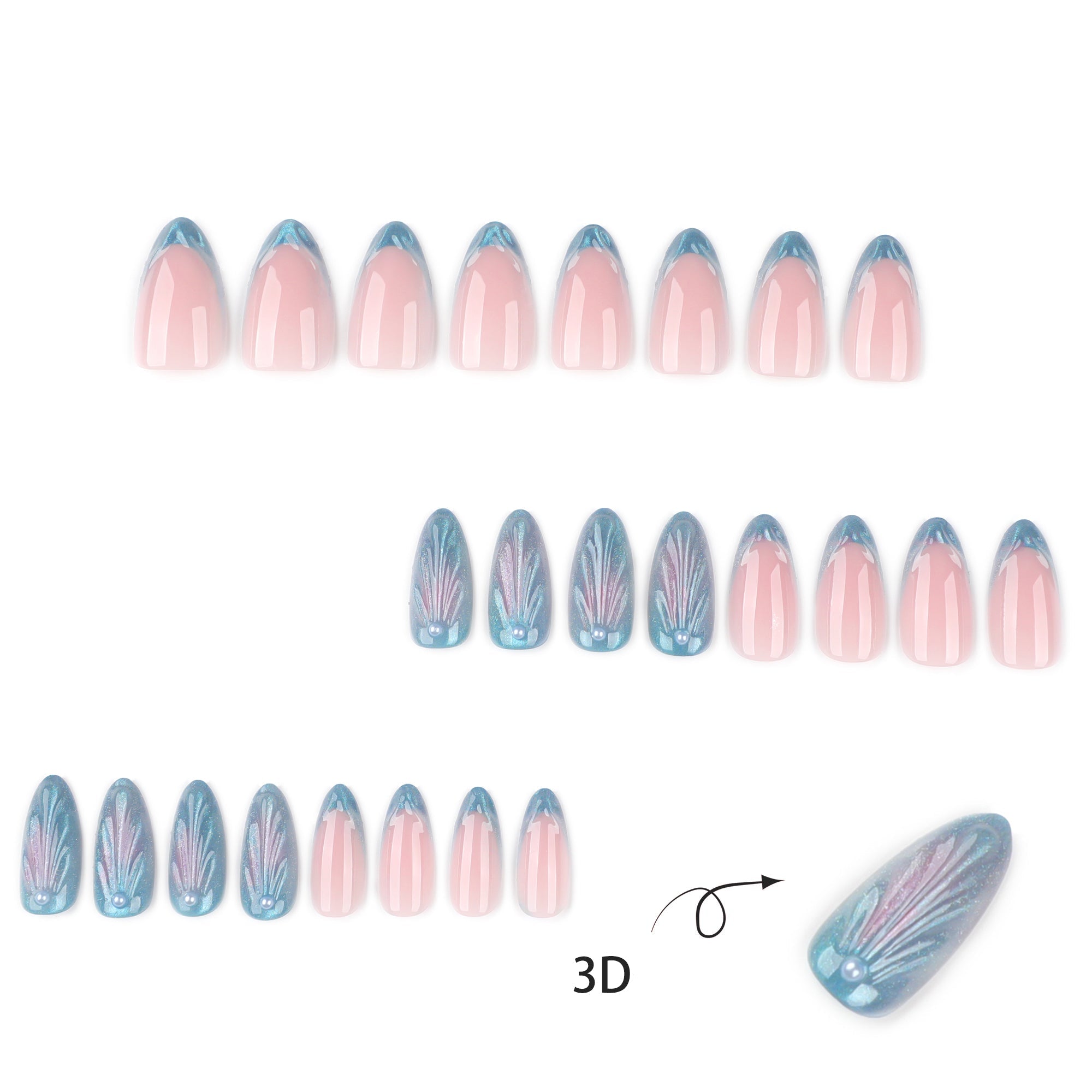 Blue Shimmer Ombre Nails