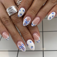Iridescent Blue Chrome Nails