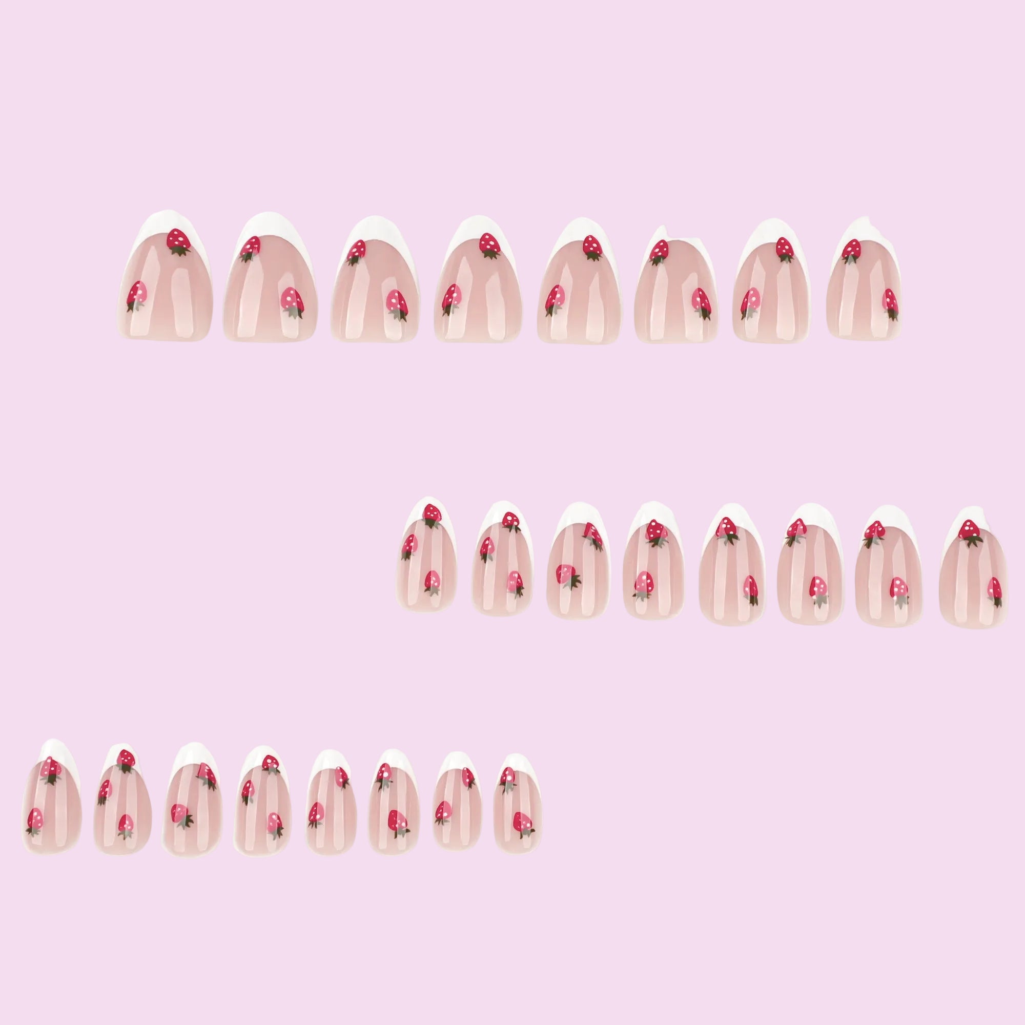 Strawberry French Press-On Nails