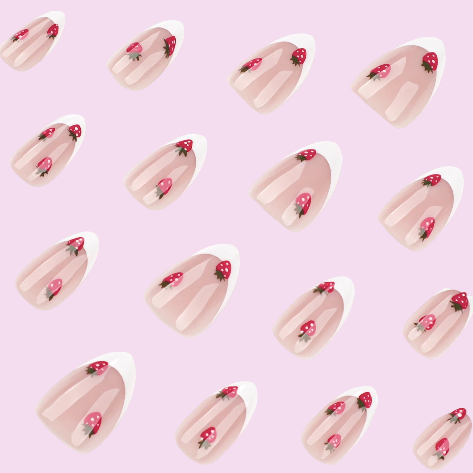 Strawberry French Press-On Nails