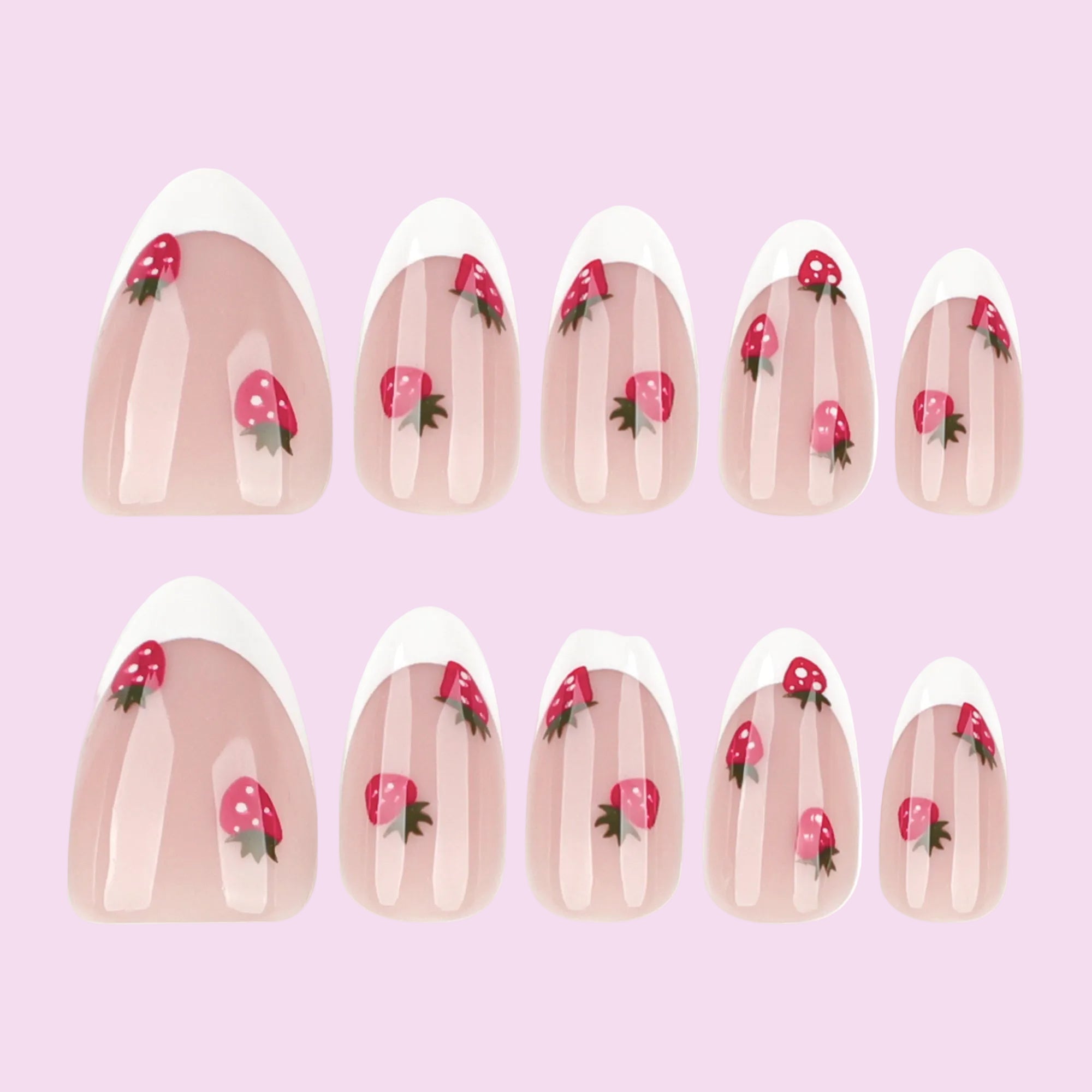 Blue Floral French Nails