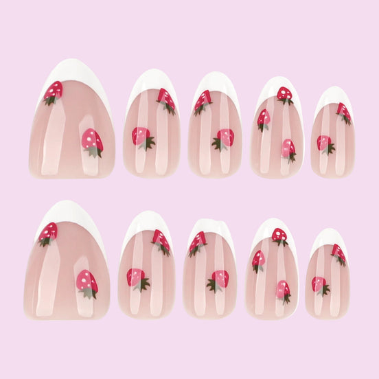 Blue Floral French Nails