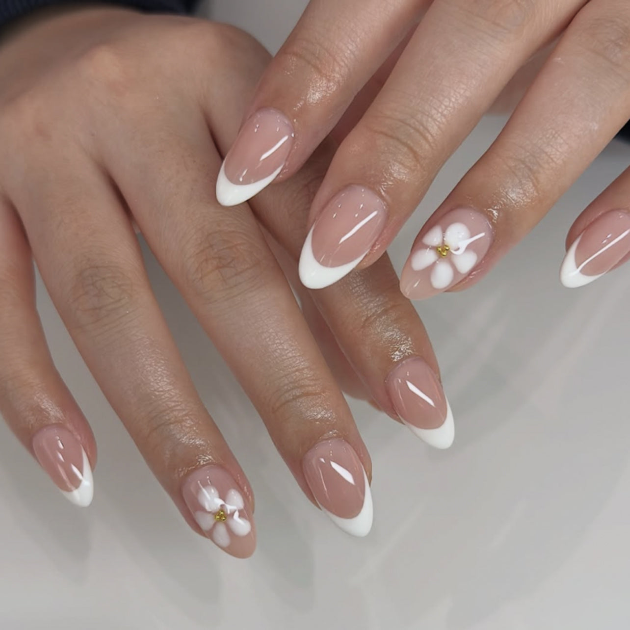 Rose Gold Wave Accent Nails