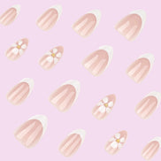 White Floral French Tip in Nude Pink & White Press-On Nails