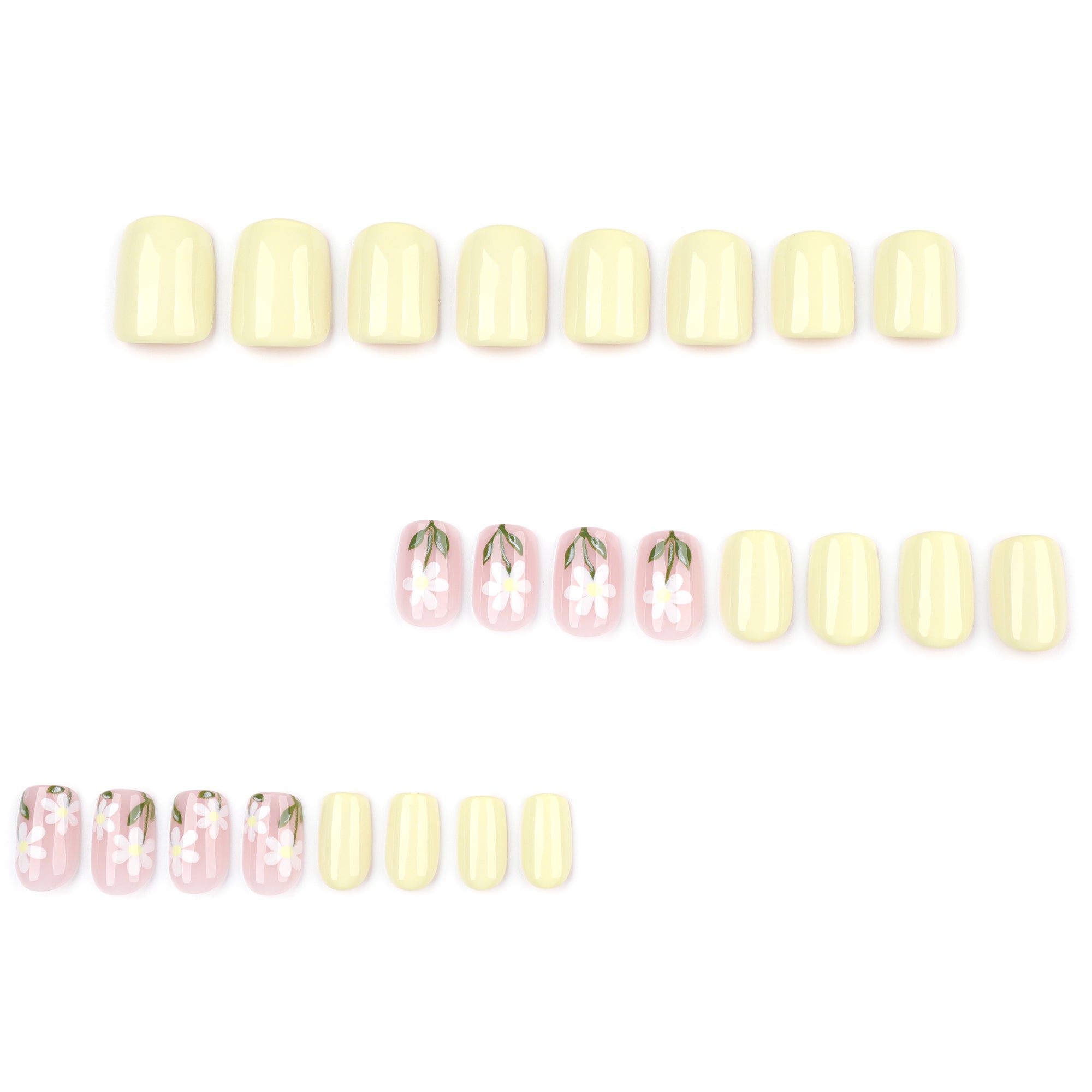 Daisy Floral & Butter Yellow Press-On Nails