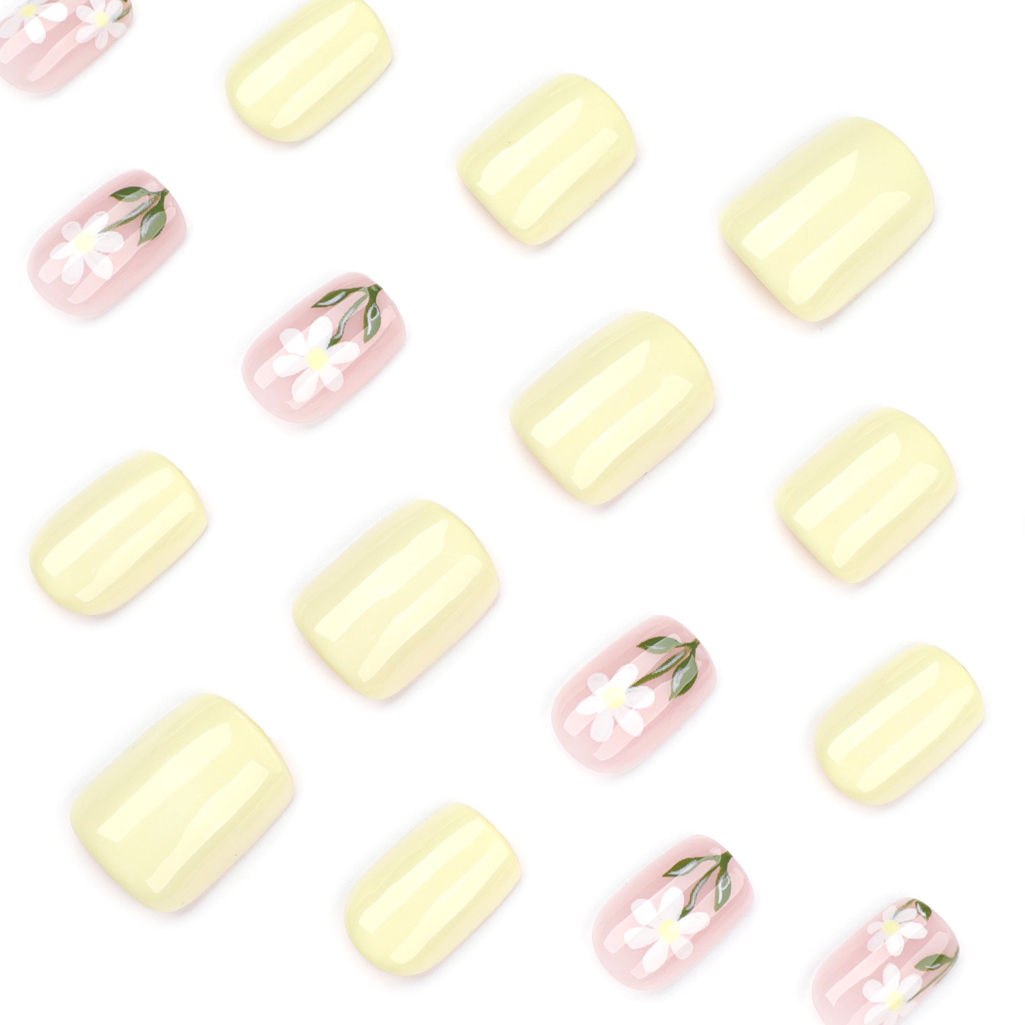 Daisy Floral & Butter Yellow Press-On Nails