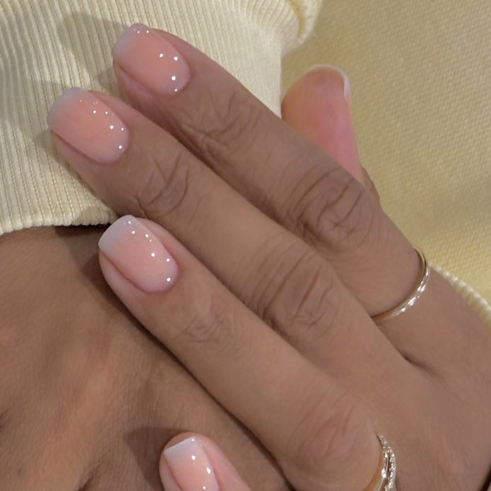 French Glitter Butterfly Nails