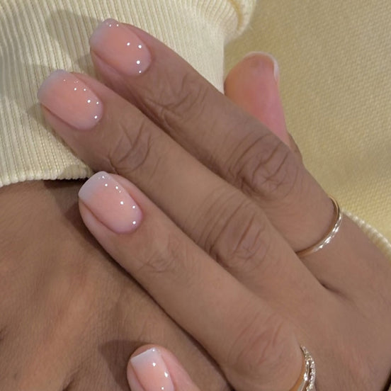French Glitter Butterfly Nails