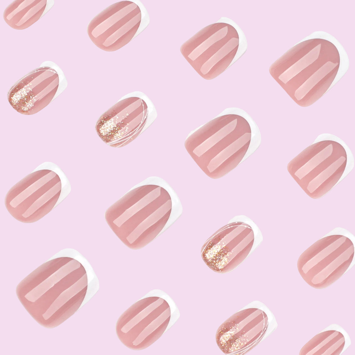 Rose Gold Butterfly French Press-On Nails