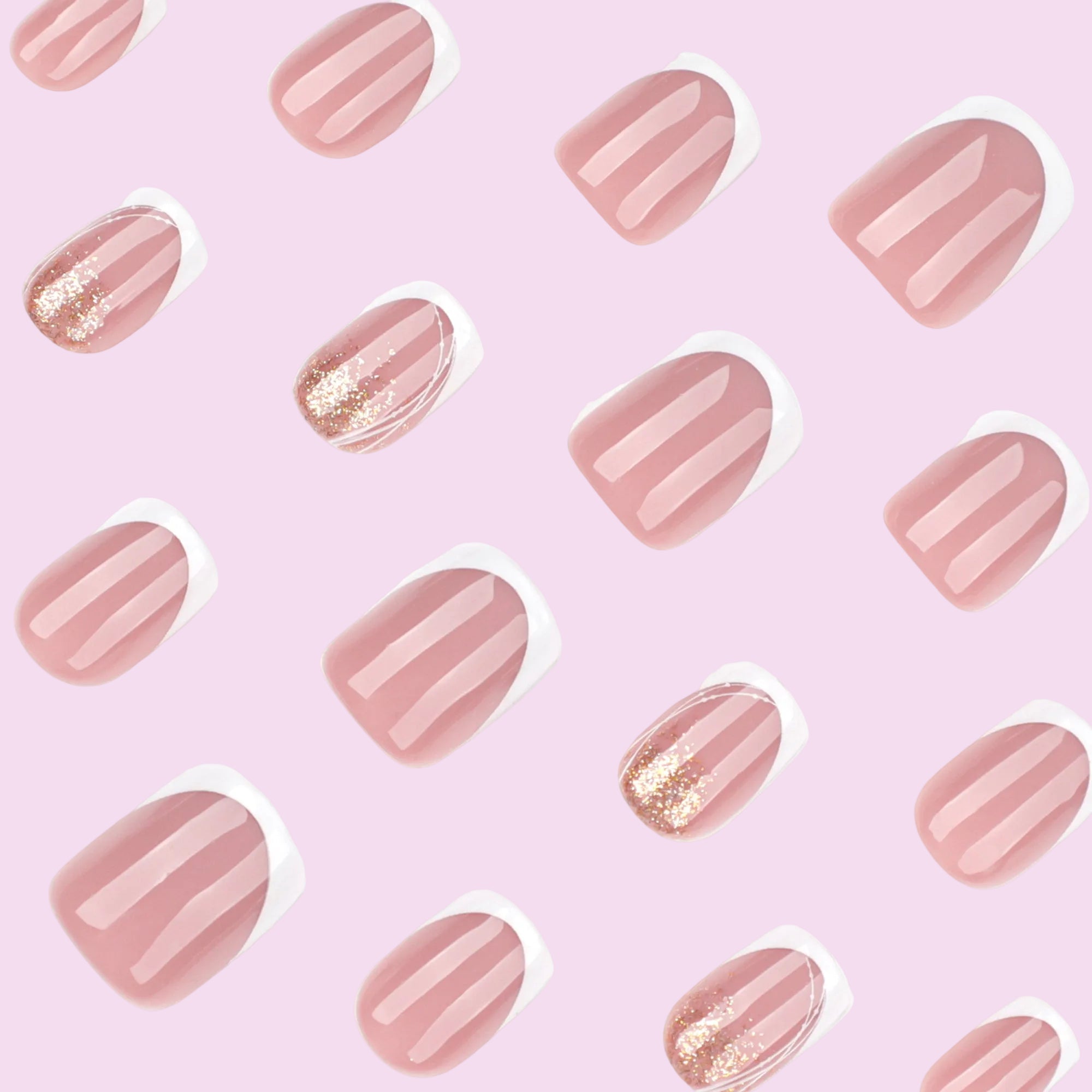 Rose Gold Butterfly French Press-On Nails