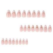 Gold Bow Pearl French Press-On Nails