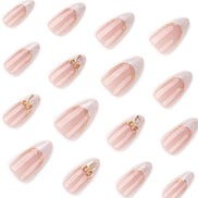 Gold Bow Pearl French Press-On Nails