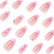 Pink Iridescent 3D Blossom Press-On Nails