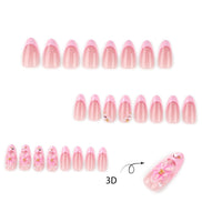 Pink Pearl Floral French Nails