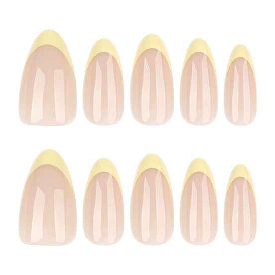 Soft Lemon French Tip Nails