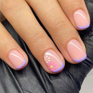 Lilac Edge Floral Press-On Nails