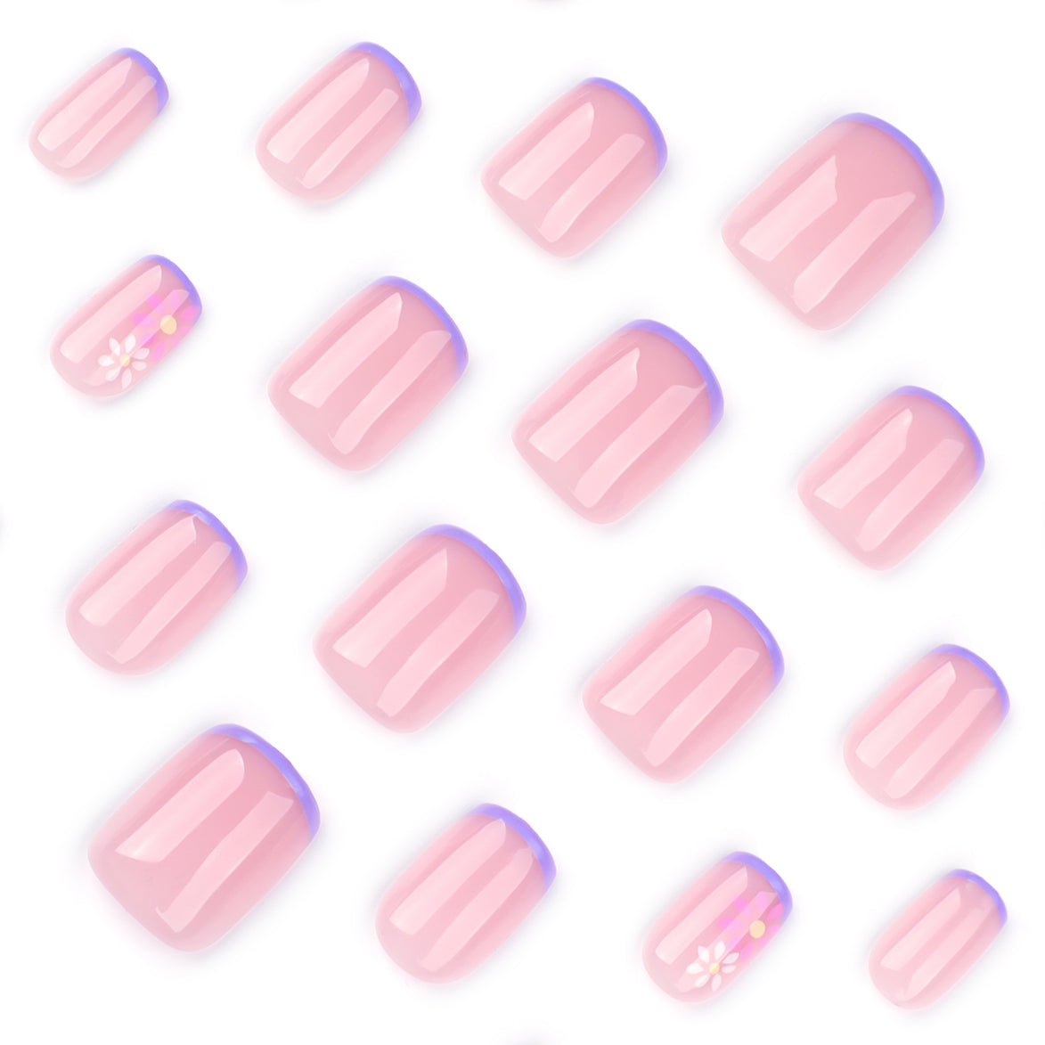 Lilac Edge Floral Press-On Nails