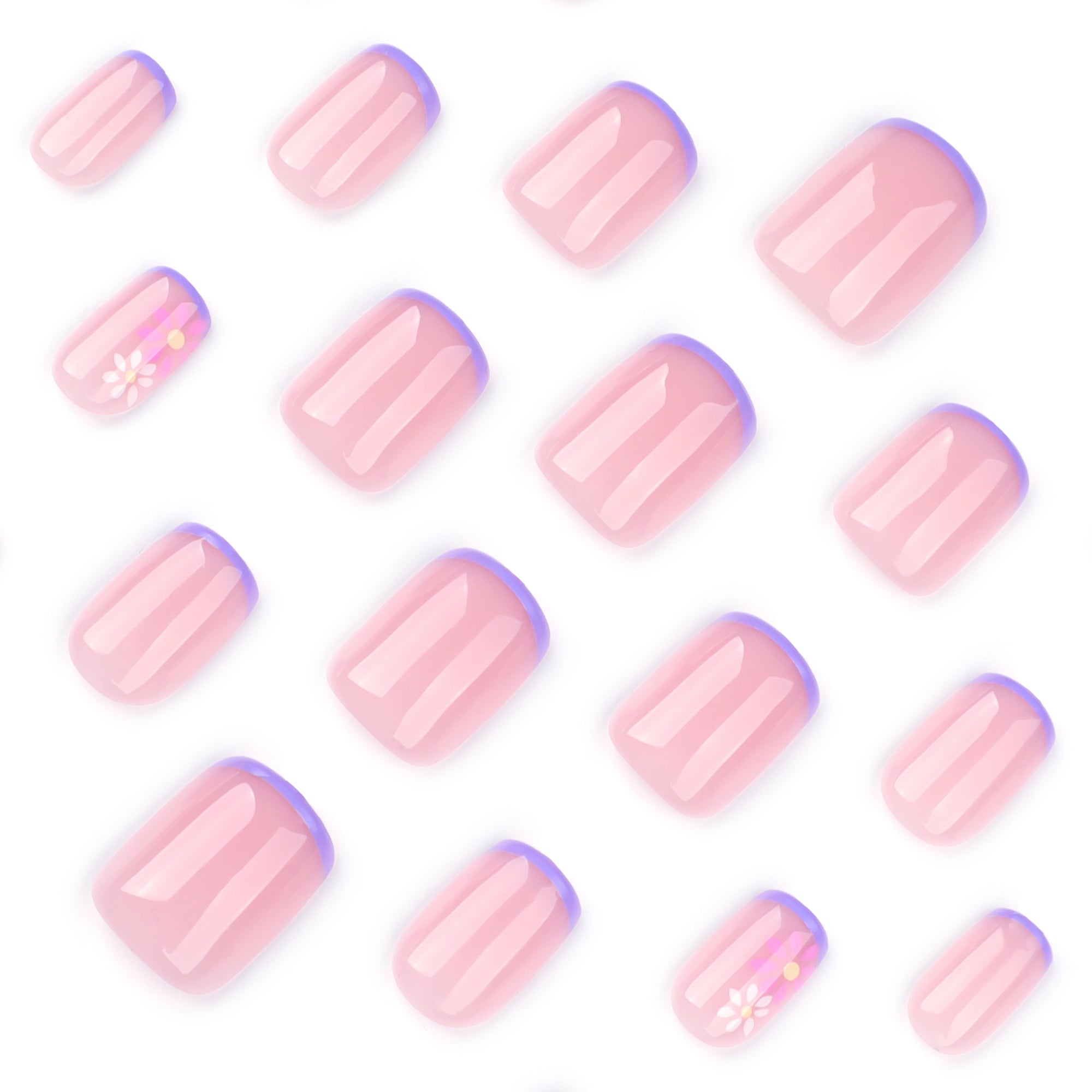 Lilac Edge Floral Press-On Nails