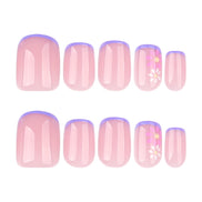 Lilac Edge Floral Press-On Nails