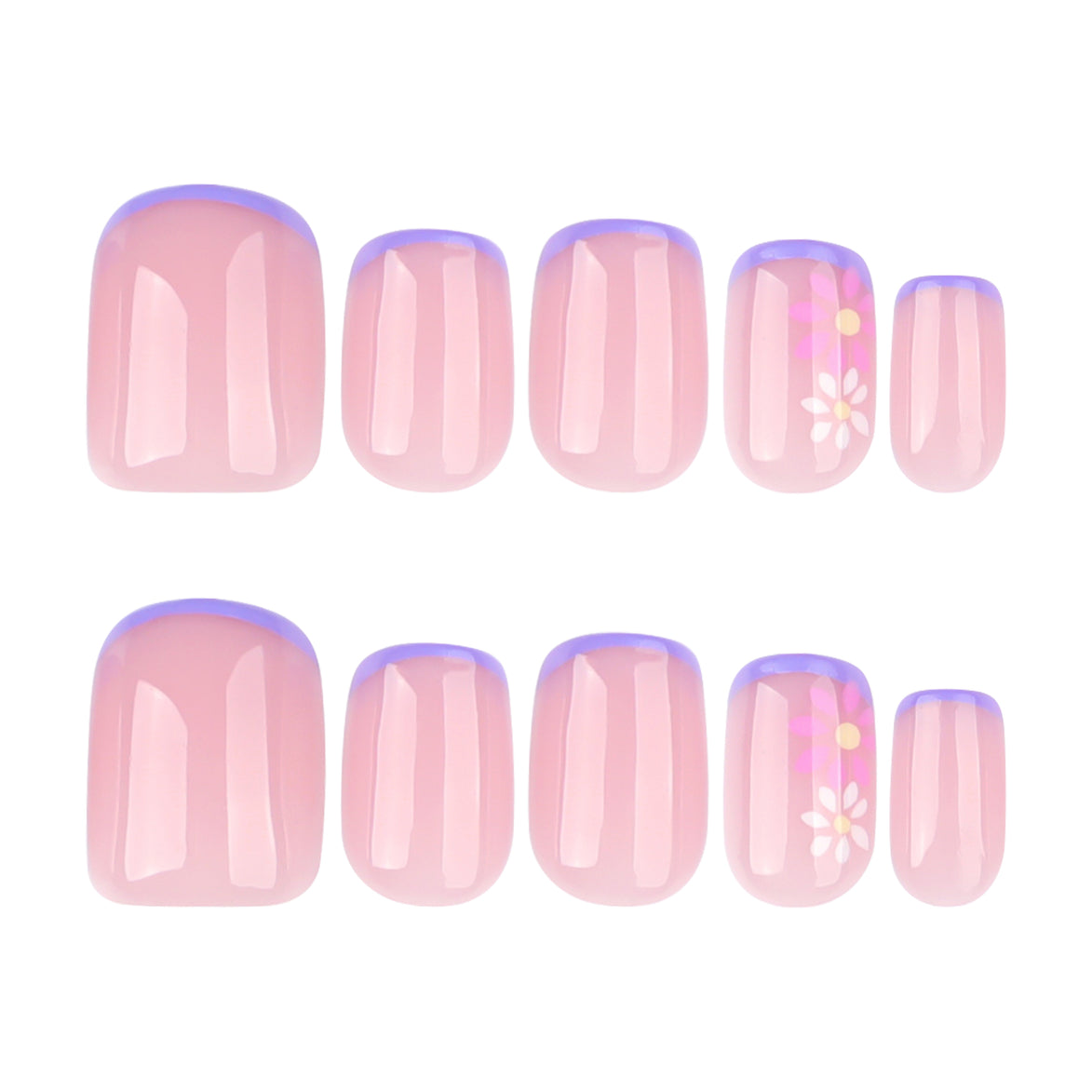 Lilac Edge Floral Press-On Nails