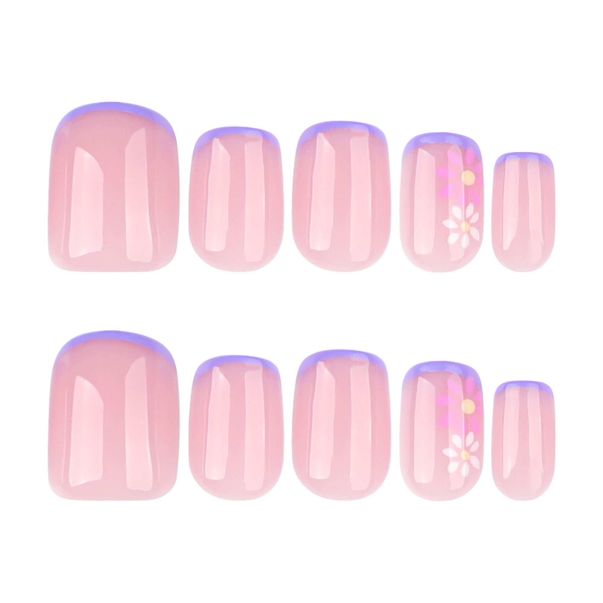 Lilac Edge Floral Press-On Nails