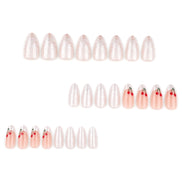 Pearl Textured with Cherry Accents Press-On Nails