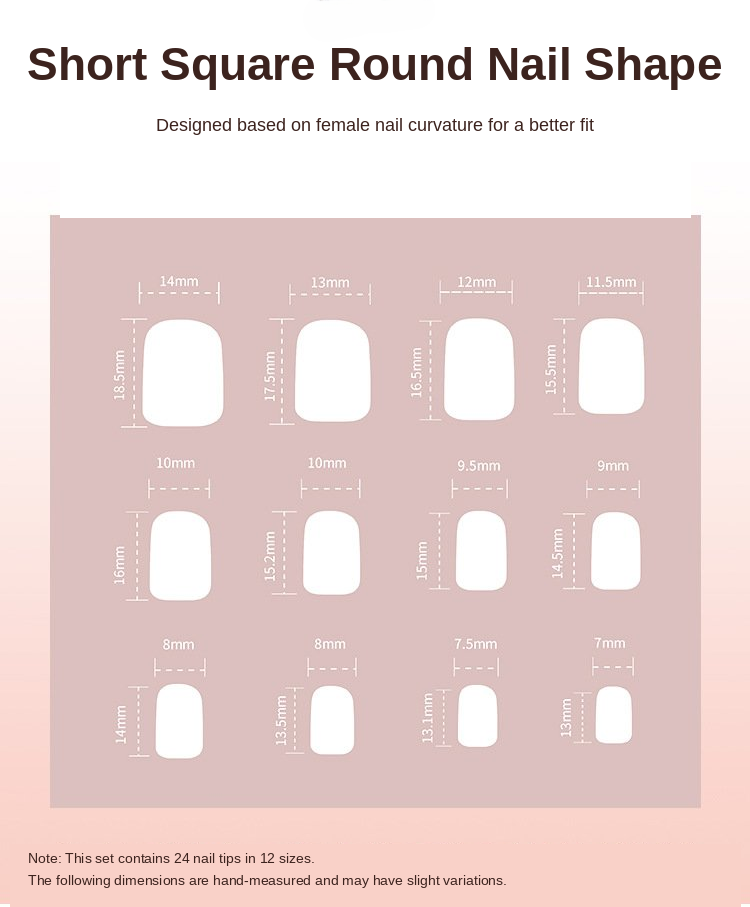 Hot Pink Floral French Press-On Nails