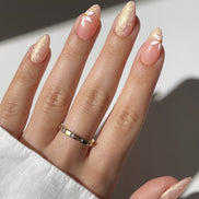Pearl Sheen Nude Floral Press-On Nails