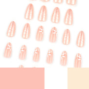 Pearl Sheen Nude Floral Press-On Nails