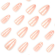 Pearl Sheen Nude Floral Press-On Nails