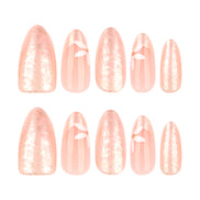 Pearl Sheen Nude Floral Press-On Nails