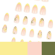 Yellow Floral French Press-On Nails