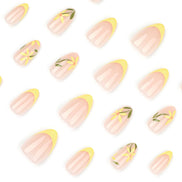 Yellow Floral French Press-On Nails