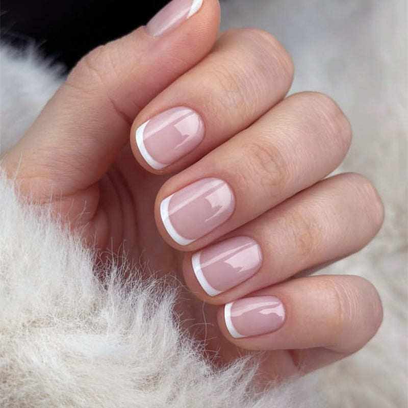 Leopard Accent Nude Press-On Nails