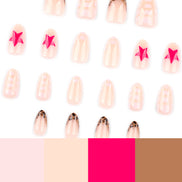 Nude Star & Leopard Tip Press-On Nails
