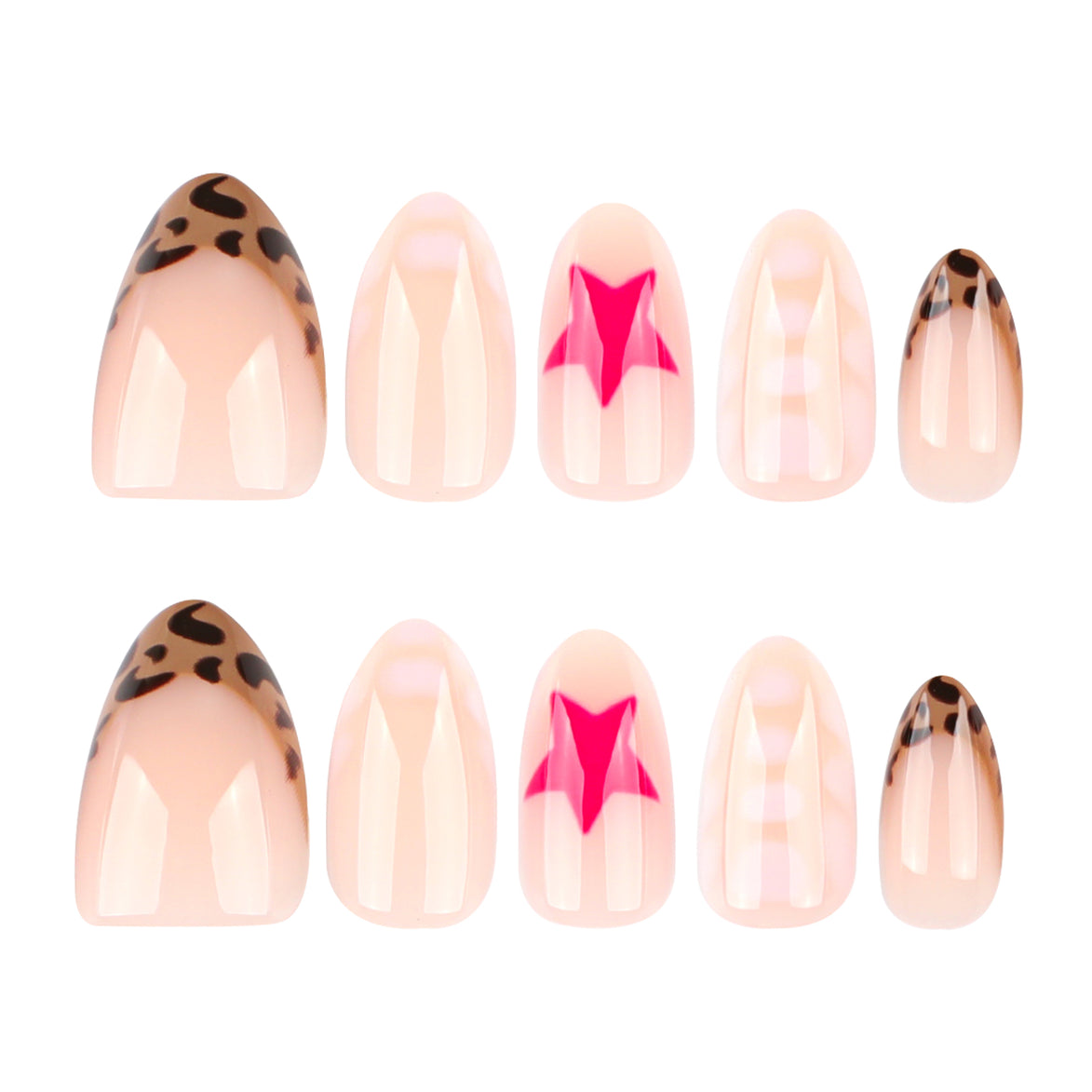 Pink Glitter Starfish Press-On Nails