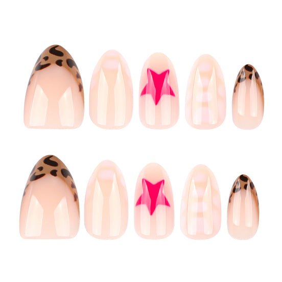 Pink Glitter Starfish Press-On Nails