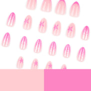 Hot Pink Glitter Star Press-On Nails