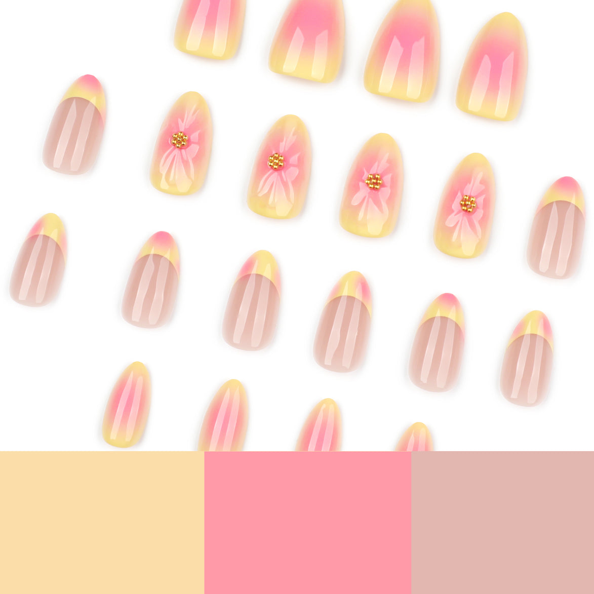 Peach Sorbet Hibiscus Press-On Nails